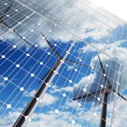 Solar panels and wind turbines