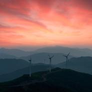 Windmills in the sunset