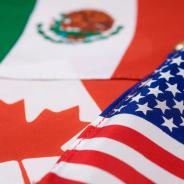 The flags of Canada, Mexico, and the U.S.