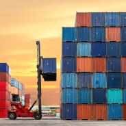 Colorful shipping containers.