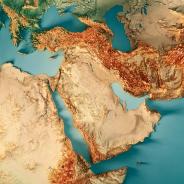 Topographic map of Middle East