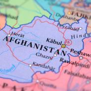 Afghanistan on a map.