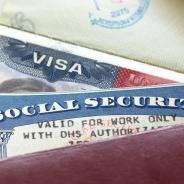 A U.S. visa and Social Security card.