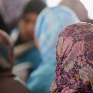 Women in hijab in a crowd