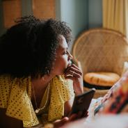 Woman looking at phone