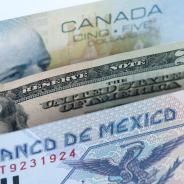 Currency (bills) for USA, Canada, and Mexico