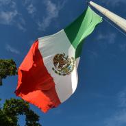 Mexican flag from below