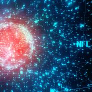 A globe and universe shaped by networks of the word "NFT."