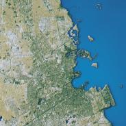 Topographic map of Doha, Qatar