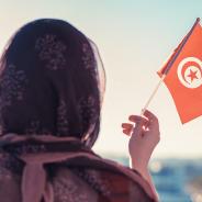 Tunisia Flag woman