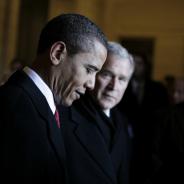 Presidents Obama and Bush