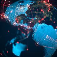 Global connections span the continents; focus on the Americas