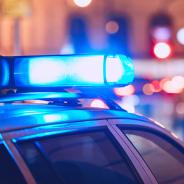 Police car with lights flashing