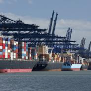 Container ships at dock