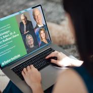 30th Anniversary livestream on a laptop computer
