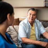 Hispanic senior and nurse