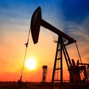 Oil pump at sunset