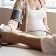 Pregnant patient blood pressure measured