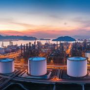 Oil refinery at twilight