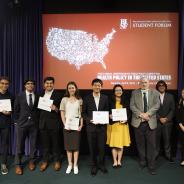 The winning students pose with faculty sponsor Joe Barnes