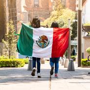 Mexican flag in motion