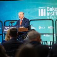 Texas Gov. Greg Abbott speaks at Baker Institute event on April 9, 2024.