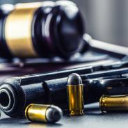 gun, bullets and gavel