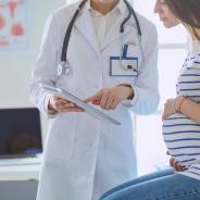 pregnant woman with the doctor at hospital