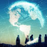 Group of people and global network concept