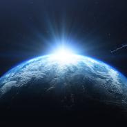 spacecraft above the planet earth