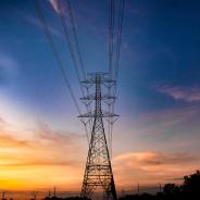 High voltage tower sky sunset background high voltage tower