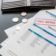 Medical bill, rising medical cost concept