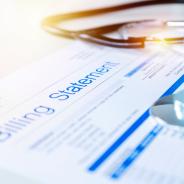  Health care billing statement with stethoscope 