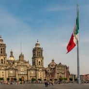 Panoramic view of Zocalo and Cathedral - Mexico City, Mexico