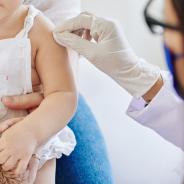 Toddler getting vaccine