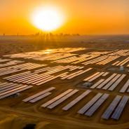 Solar panels in desert