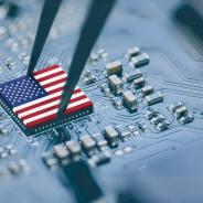 US Flag on a processor