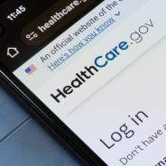 Login page of HealthCare.gov, a health insurance exchange website operated under the United States federal government.