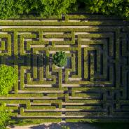  View of a maze in the park.