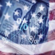 American flag and money