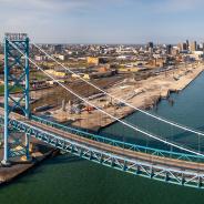 The Ambassador Bridge remains the largest international suspension bridge in North America.