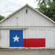 Barn with Texas flag