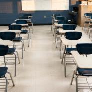 Classroom with desks