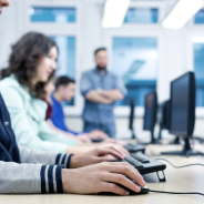 Computer science classroom at university