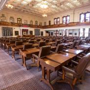 Empty meeting room in the Texas Capitol