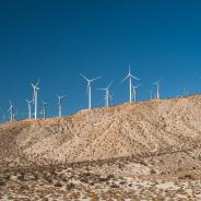 Wind farm in desert environment