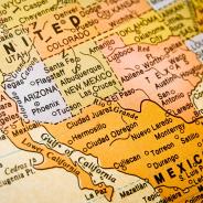 Map of United States and Mexico Border 