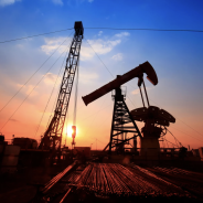 Oil rig sunset