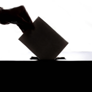 Person dropping off ballot