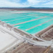 Rectangular lithium ponds in Chile